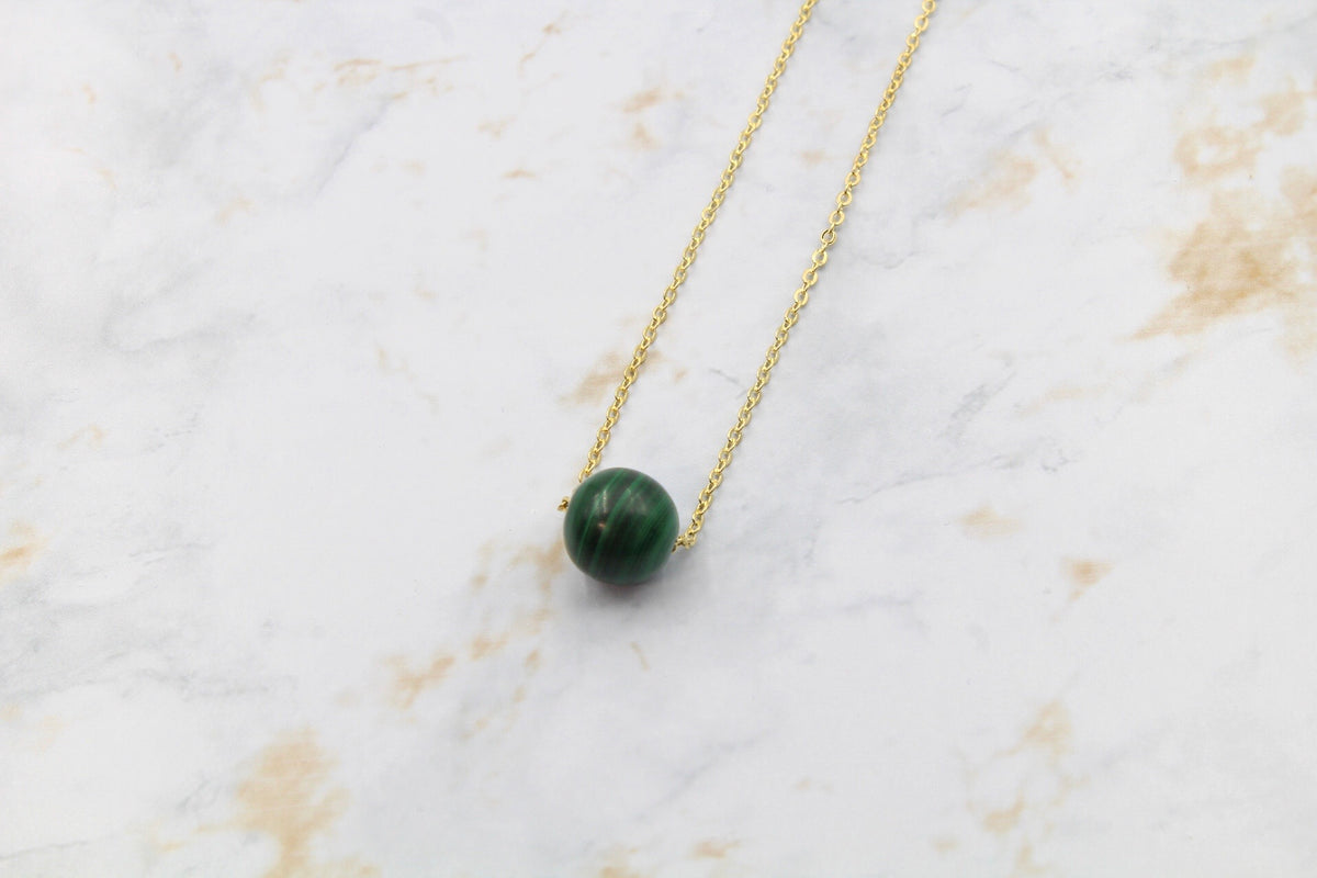 Dainty Malachite Gumdrop Pendant