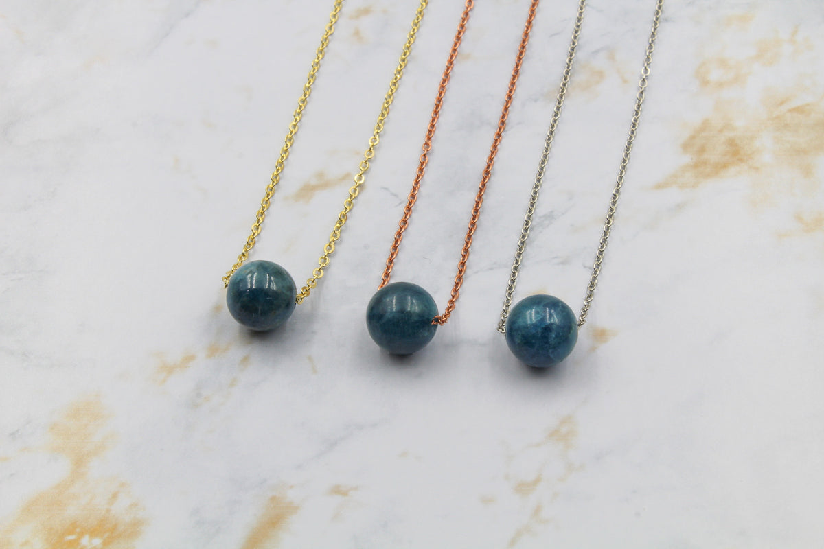 Dainty Apatite Gumdrop Pendant