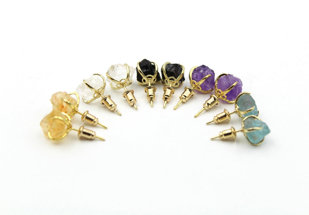 Dainty Raw Crystal Earrings