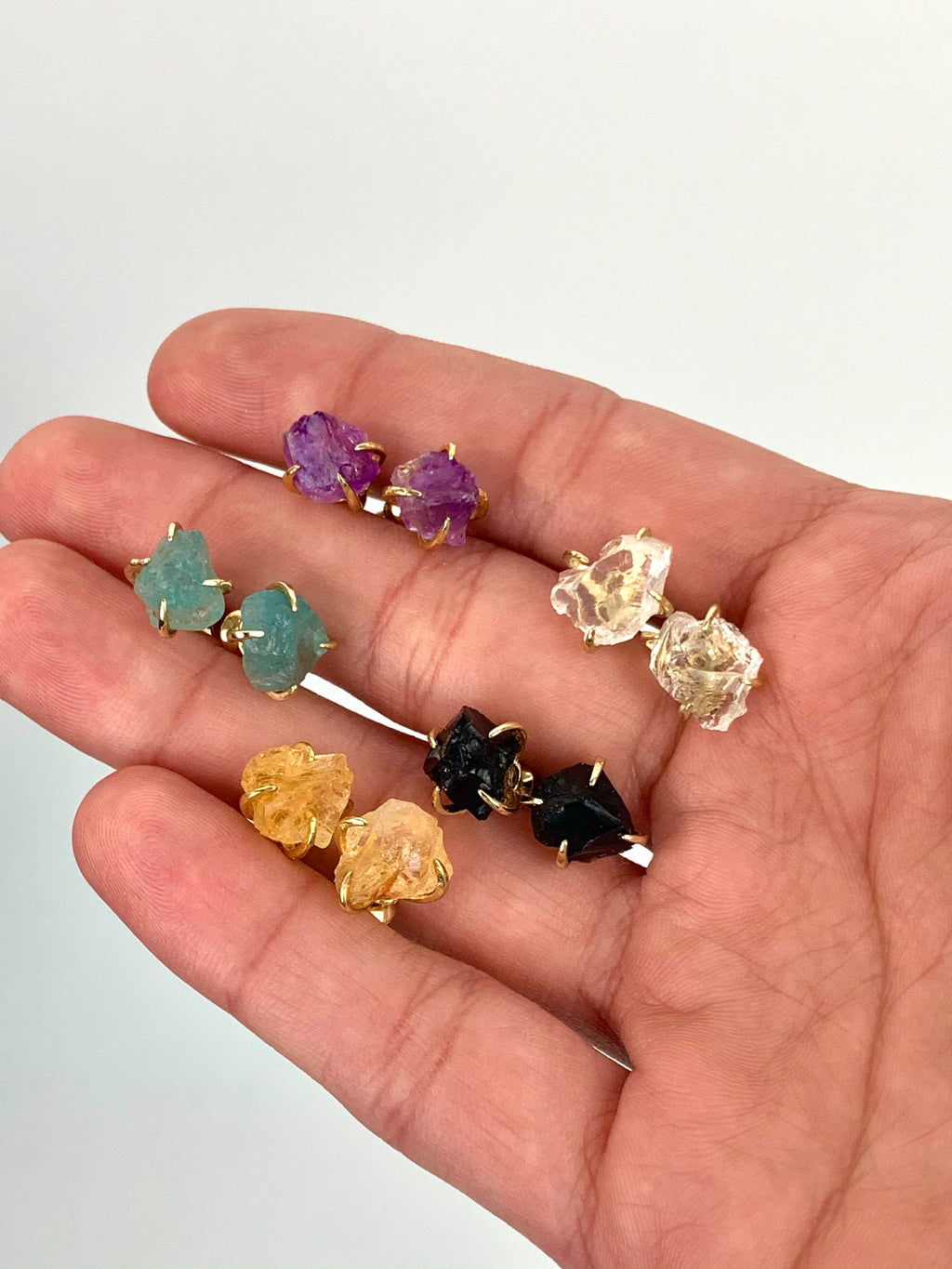 Dainty Raw Crystal Earrings