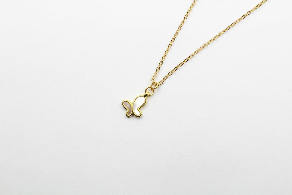 Dainty Mother of Pearl Butterfly Necklace