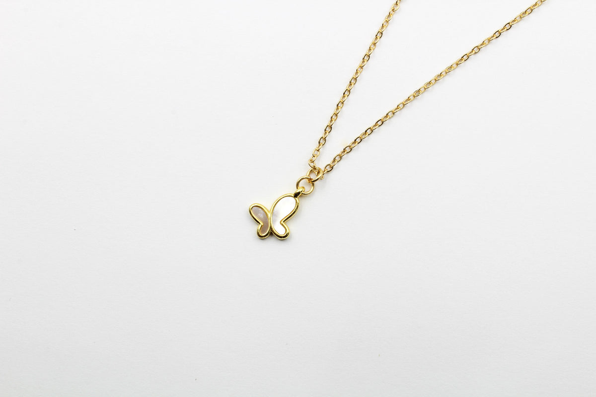 Dainty Mother of Pearl Butterfly Necklace