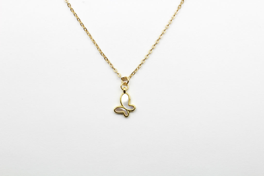 Dainty Mother of Pearl Butterfly Necklace