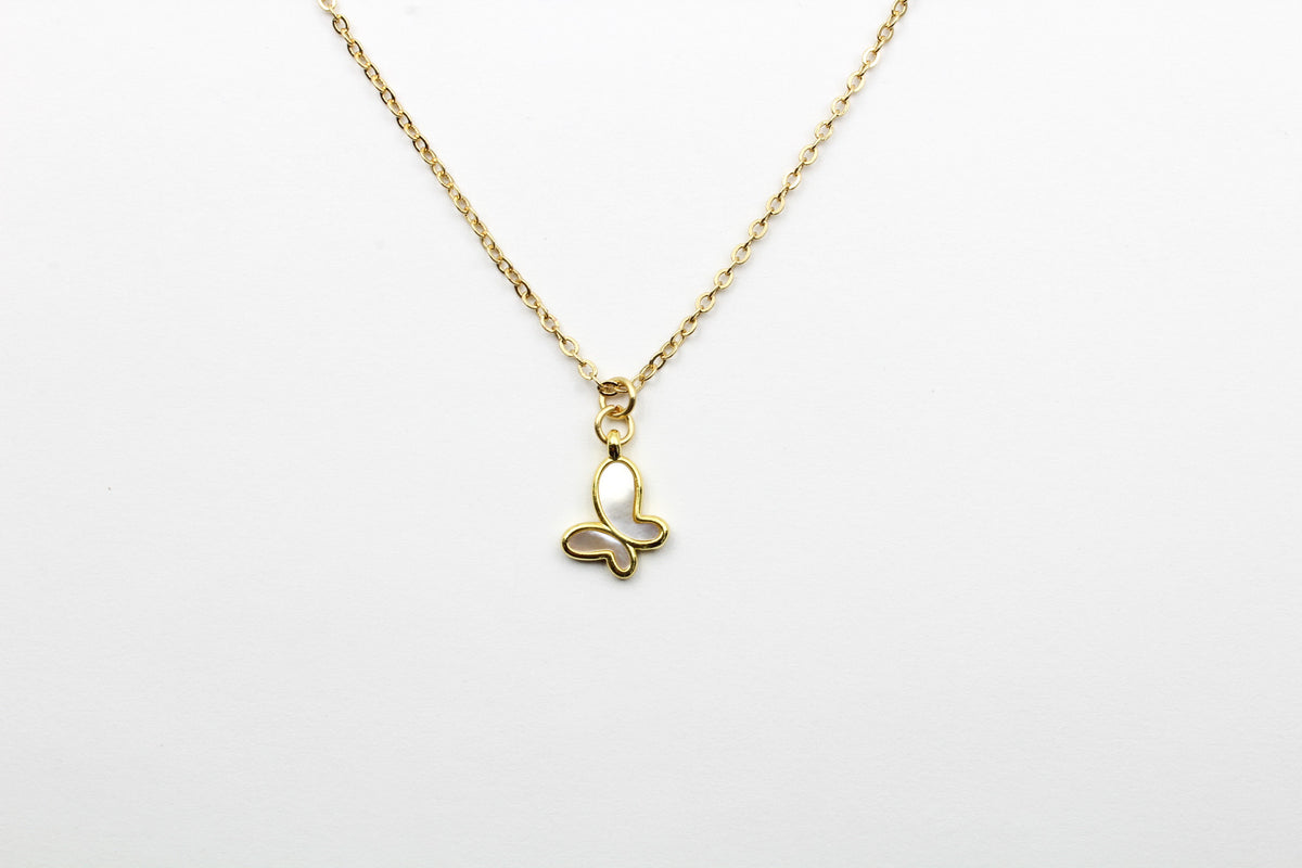 Dainty Mother of Pearl Butterfly Necklace