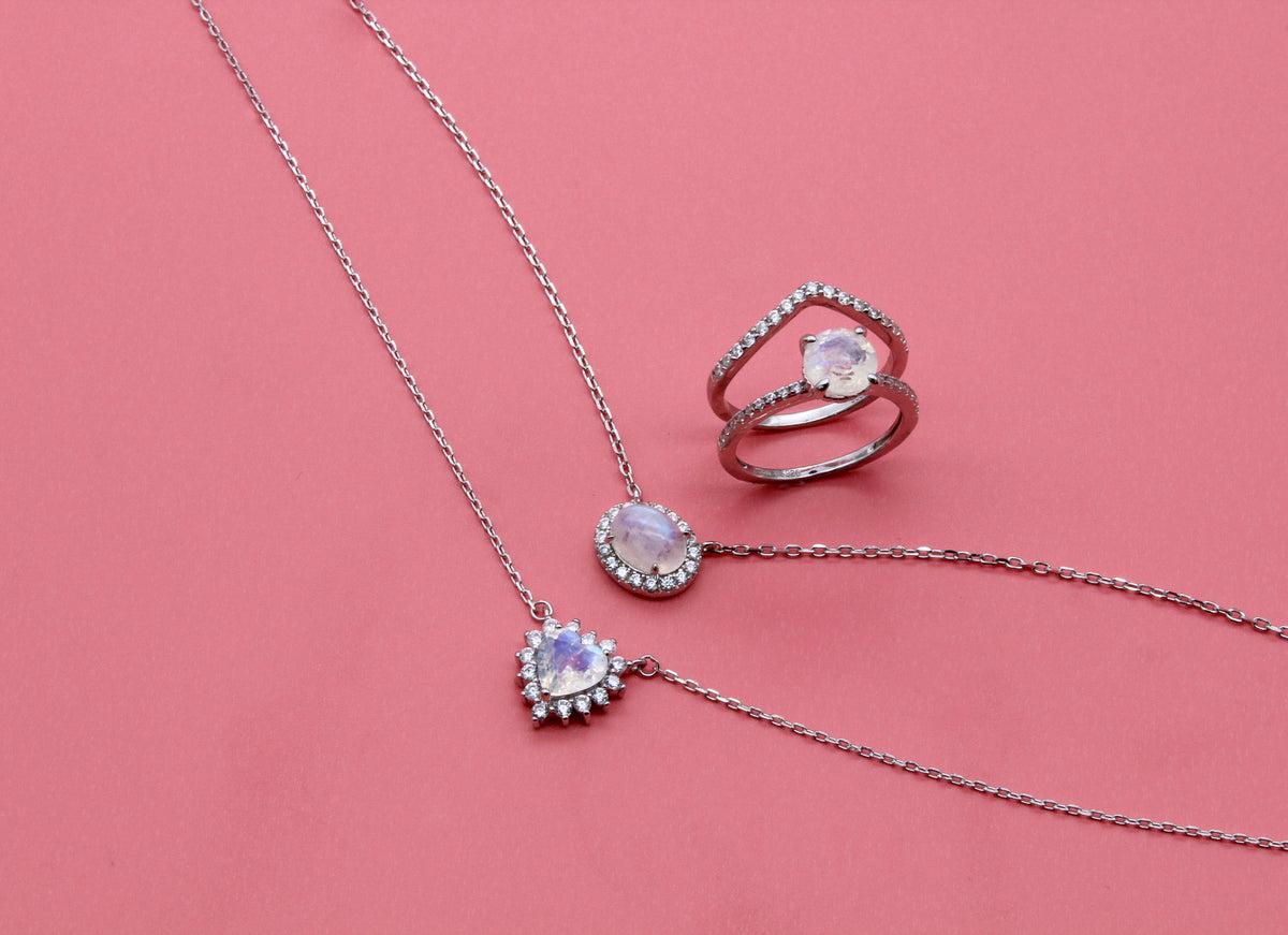 Moonstone Halo Pendant