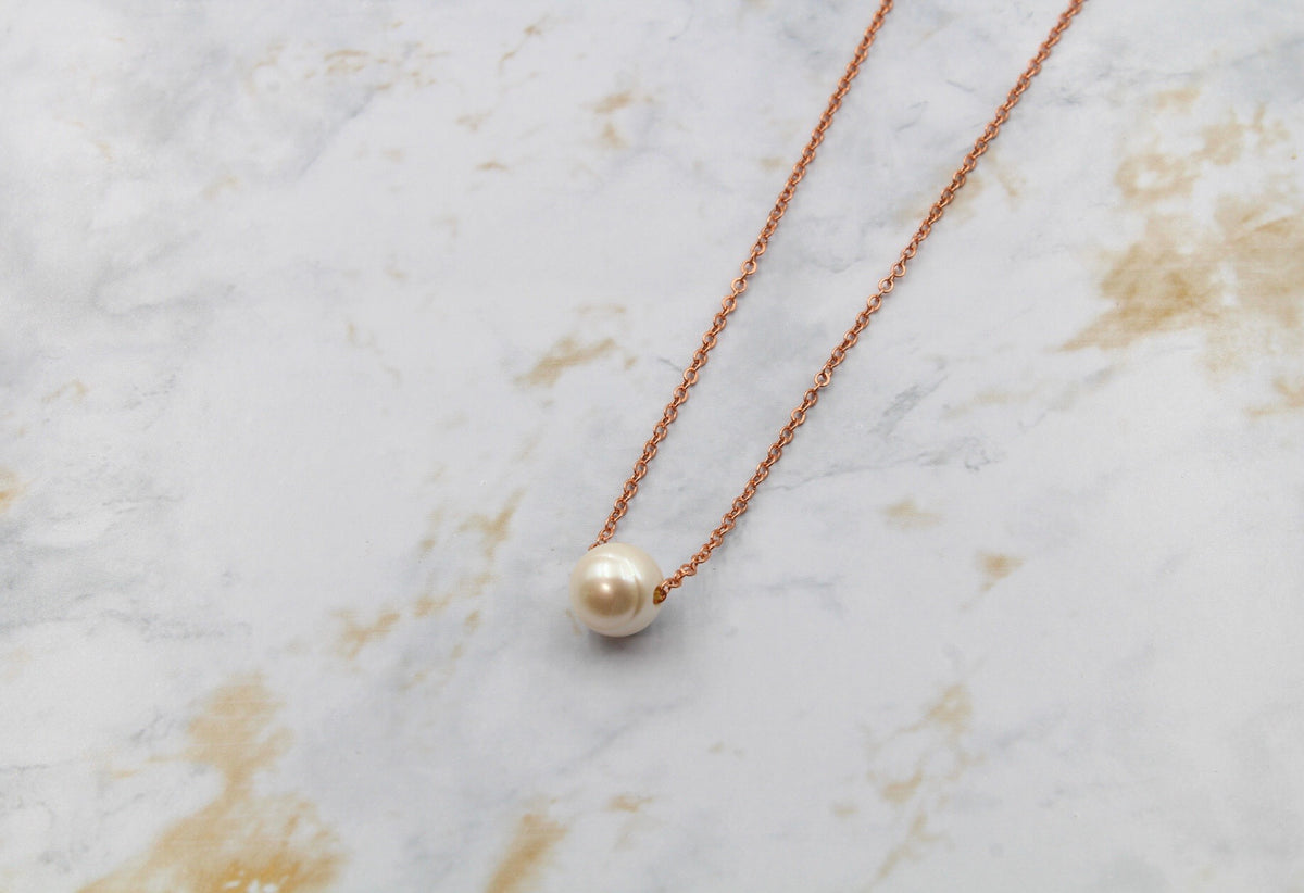 Dainty Pearl Gumdrop Pendant