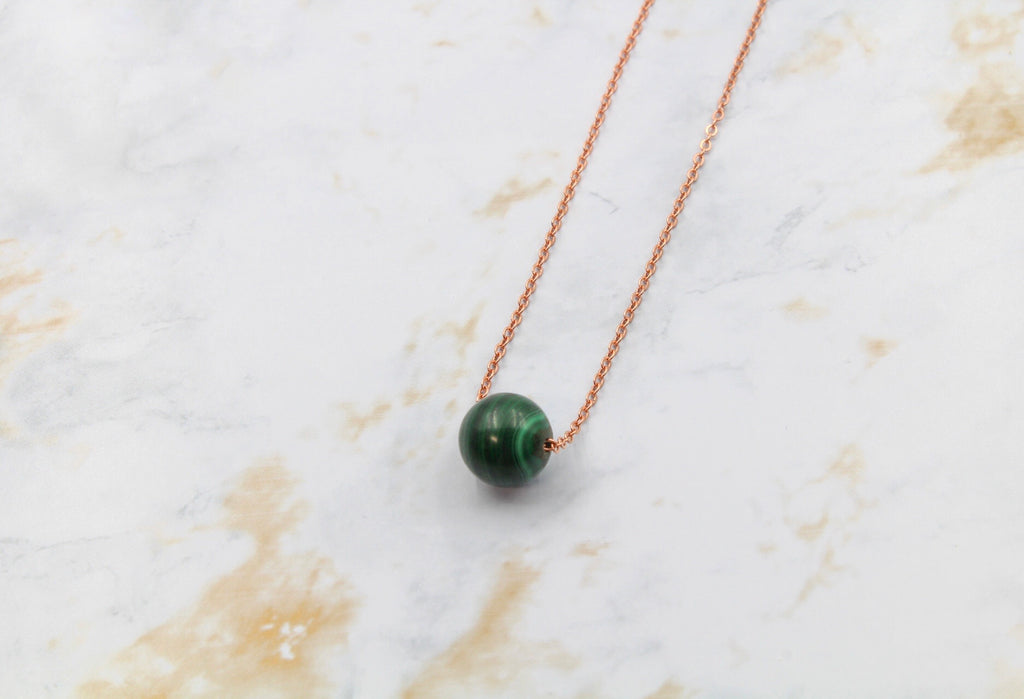 Dainty Malachite Gumdrop Pendant