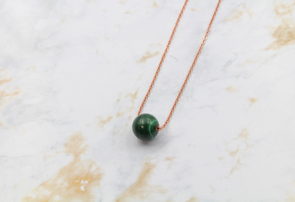 Dainty Malachite Gumdrop Pendant