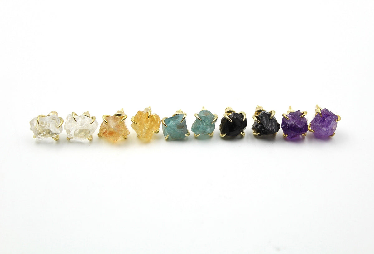 Dainty Raw Crystal Earrings