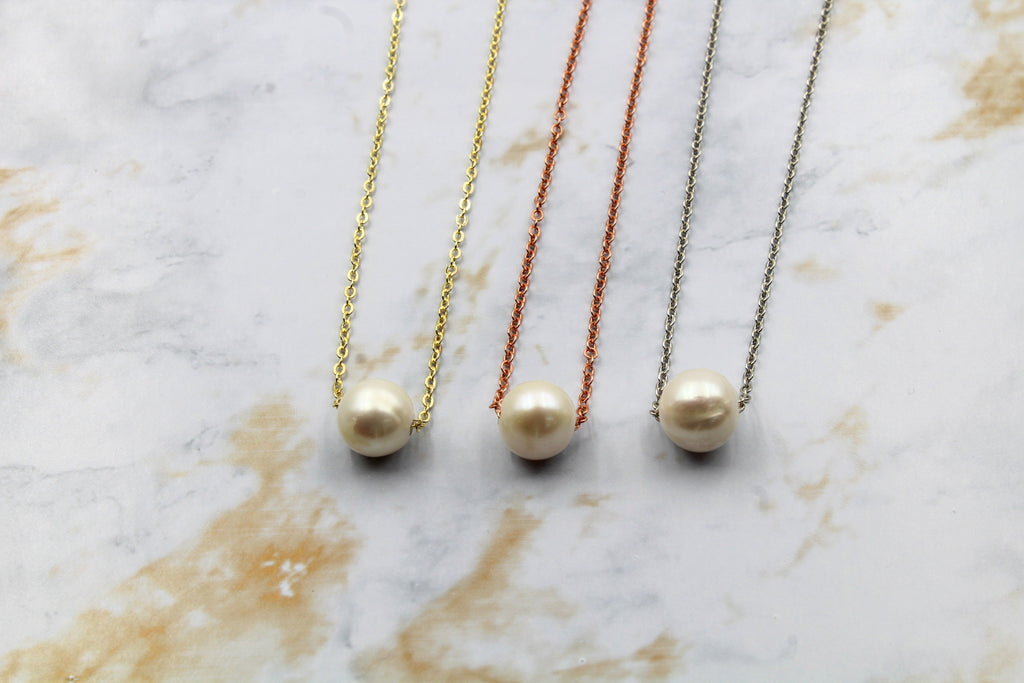 Dainty Pearl Gumdrop Pendant