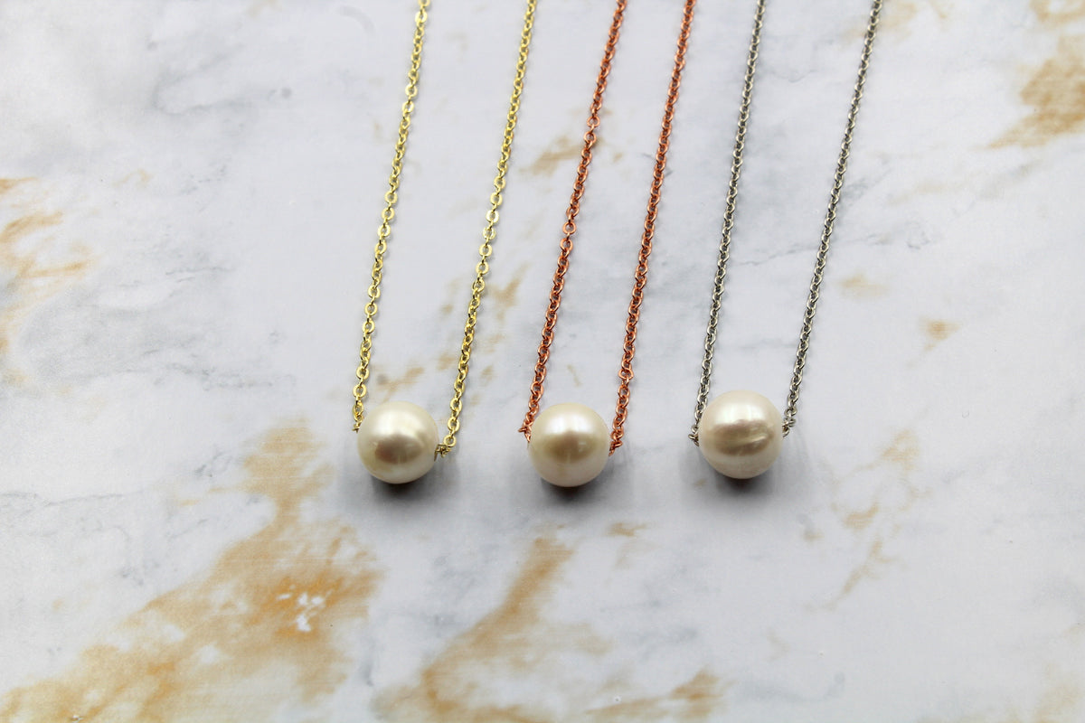 Dainty Pearl Gumdrop Pendant