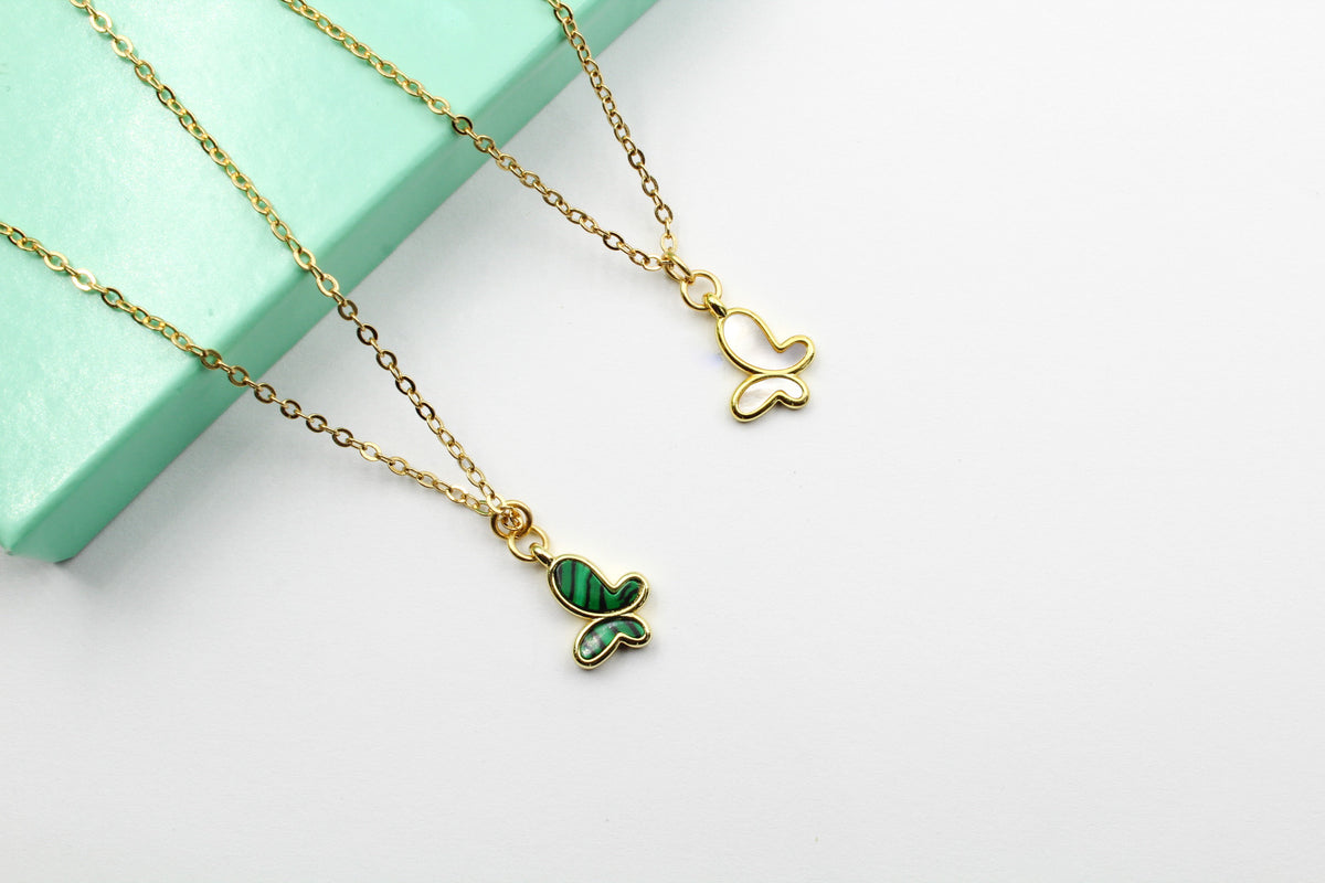 Dainty Mother of Pearl Butterfly Necklace